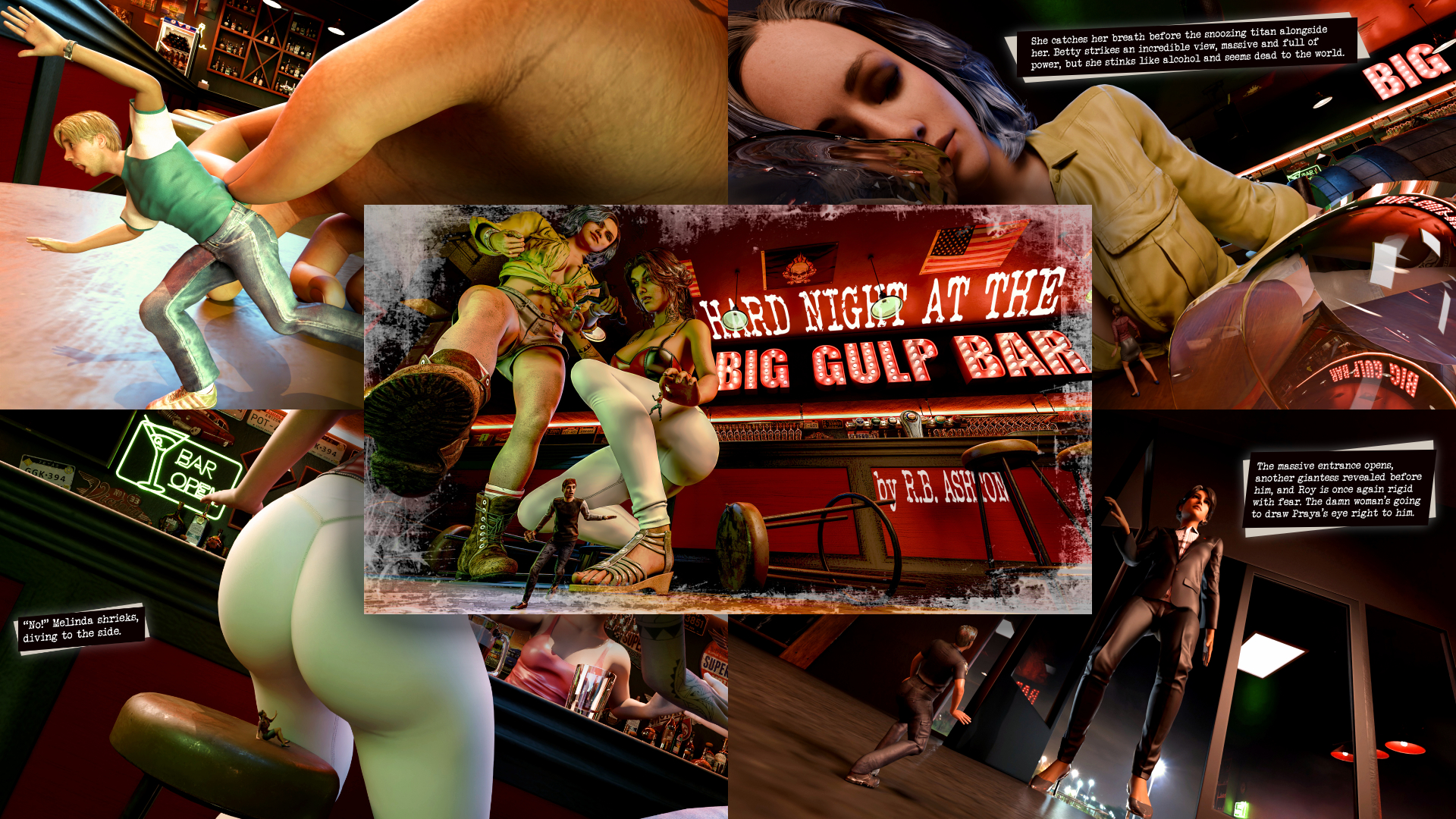 hard night giantess bar comic cover